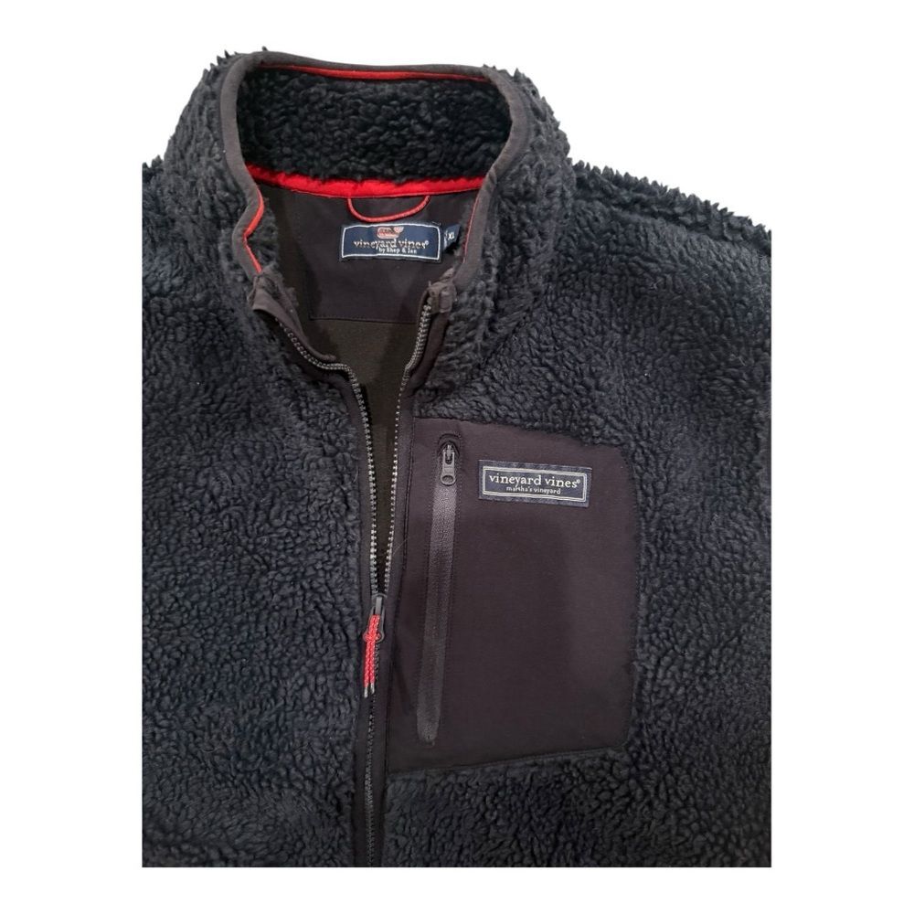 Vineyard Vines Sherpa Fleece Vest Navy Blue Mens XL - Picture 3 of 10